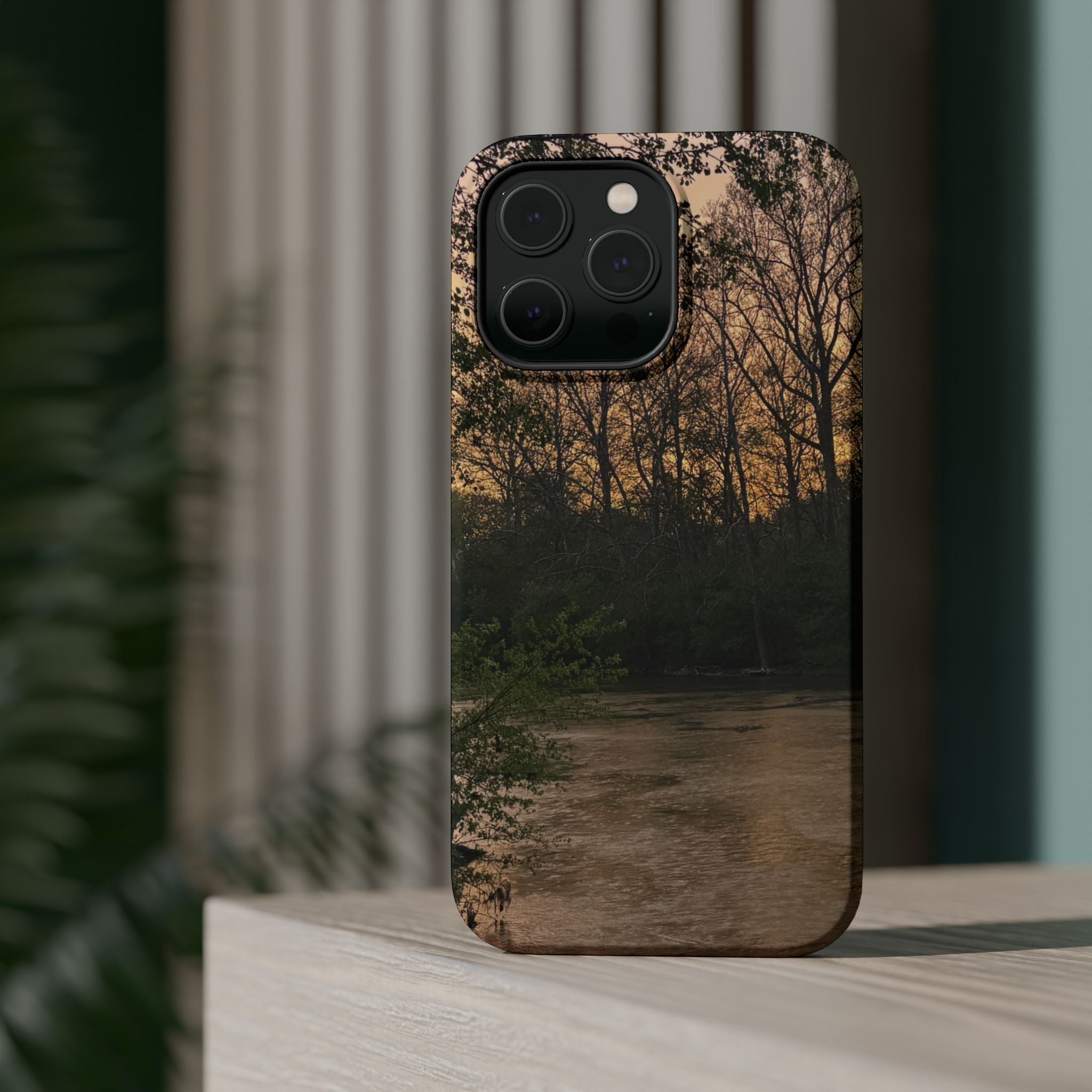 Nature River Sunset Phone Case — Magnetic Impact‑Resistant