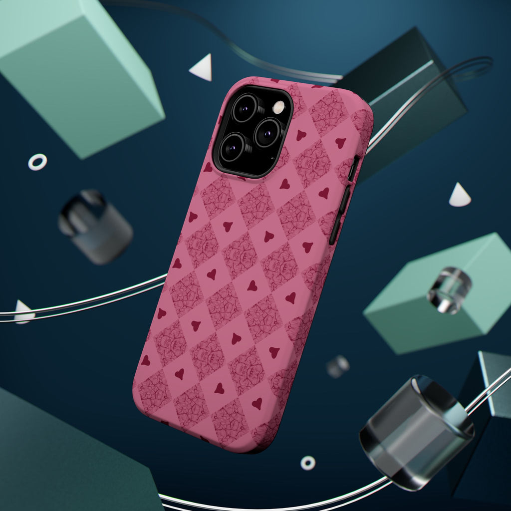 Pink Vintage Hearts Magnetic Impact-Resistant Phone Case