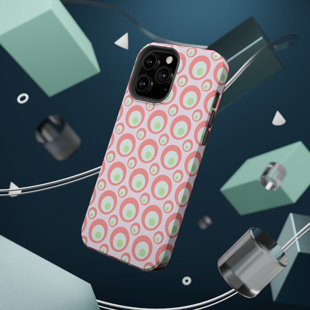 Pink Retro Circles Magnetic Impact-Resistant Phone Case