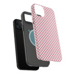 Pink Gingham Magnetic Impact-Resistant Phone Case