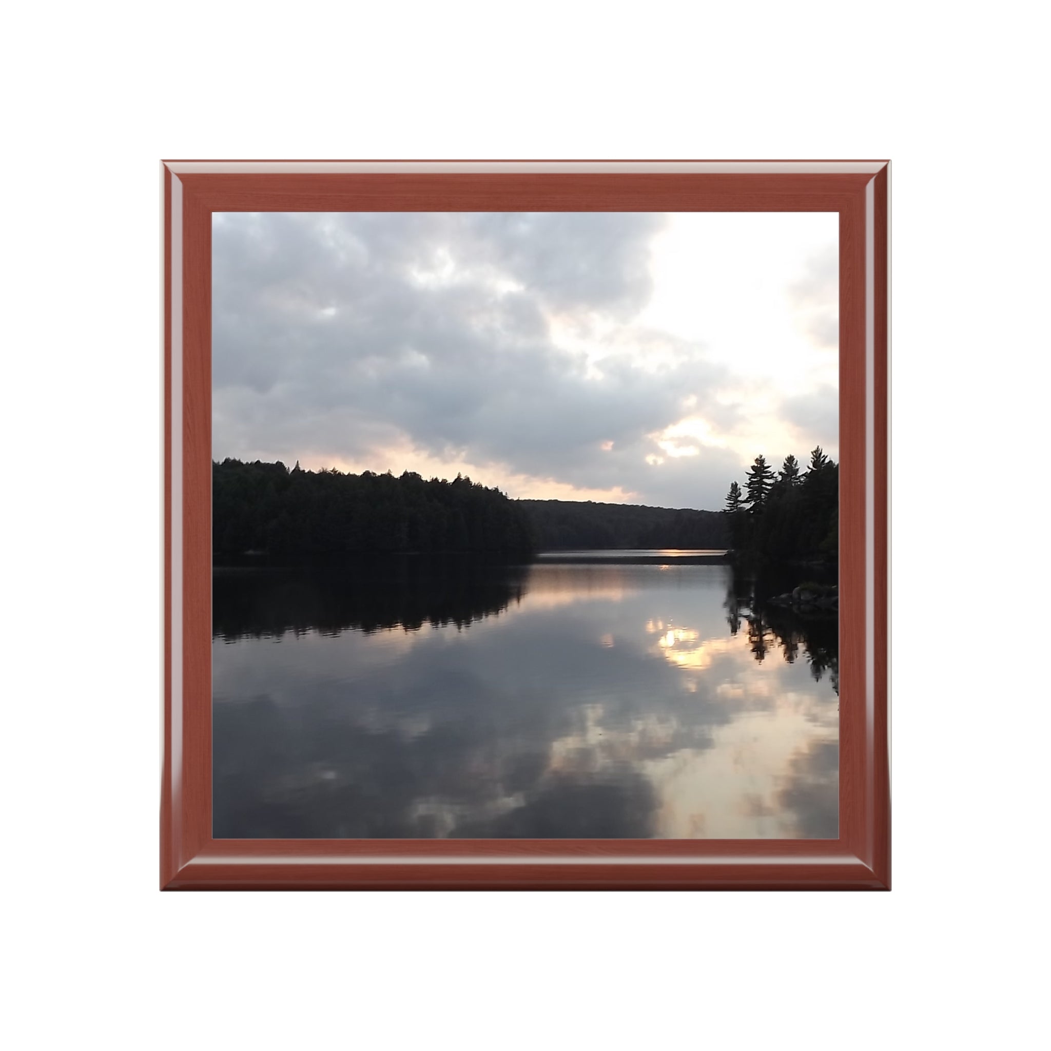 Lake Reflection Jewelry Box — Scenic Nature Keepsake Gift