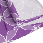 Purple Geometric Table Runner – Modern Circle Pattern Dining Decor