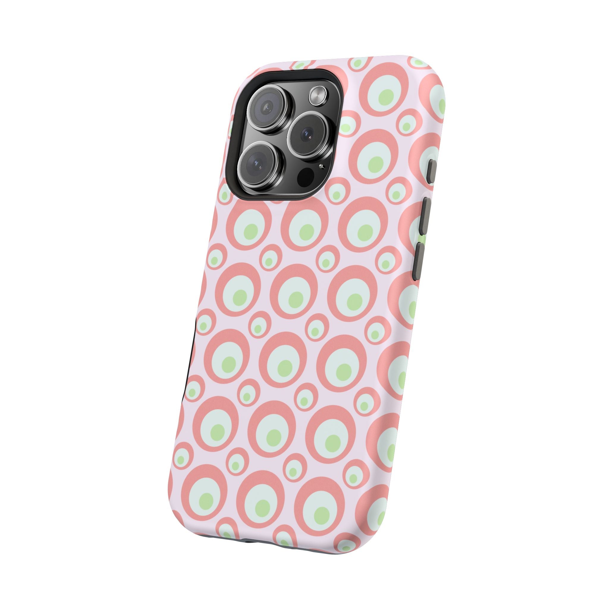 Pink Retro Circles Magnetic Impact-Resistant Phone Case