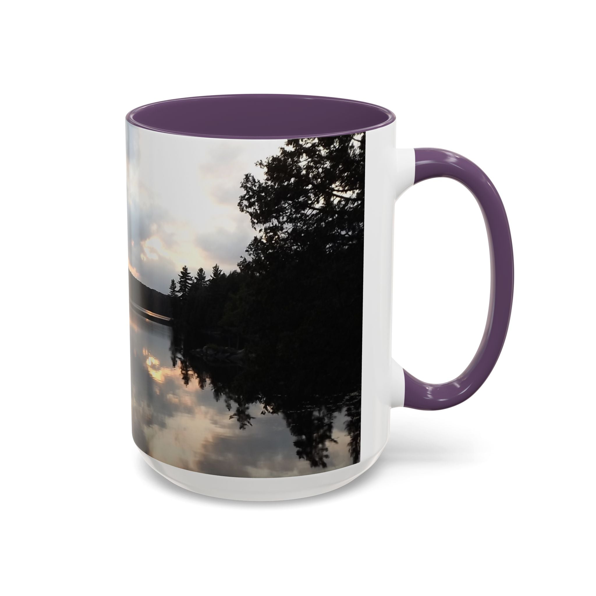 Lake Sunset Accent Coffee Mug — Scenic Reflection Photography 11/15oz