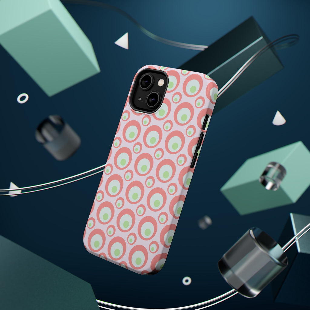 Pink Retro Circles Magnetic Impact-Resistant Phone Case