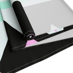 Geometric Pastel Stripe Table Runner — Modern Black, Mint & Pink Dining Accent