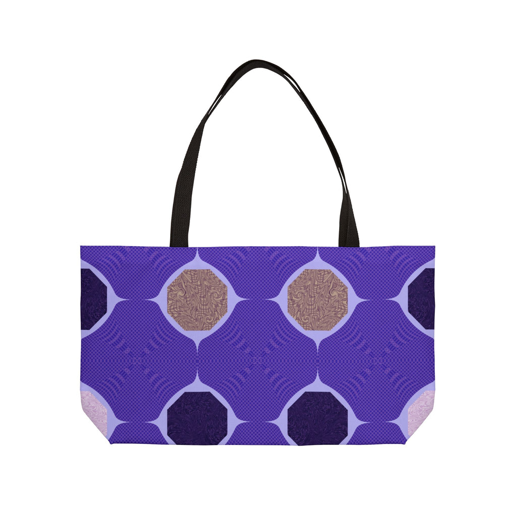 Weekender Tote Bag – Geometric Violet Pattern Travel Tote
