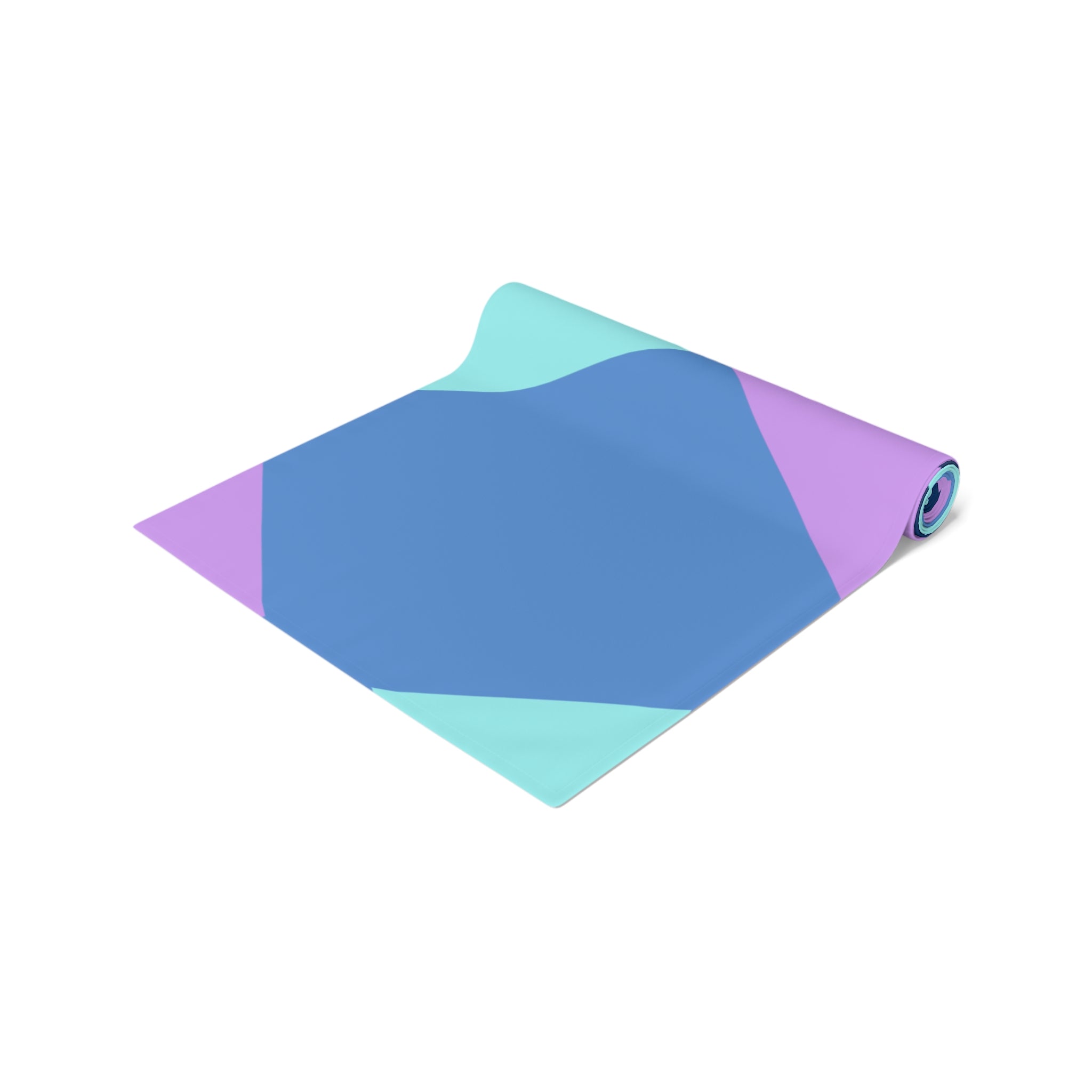 Pastel Geometric Table Runner — Blue Lavender Diamond Pattern