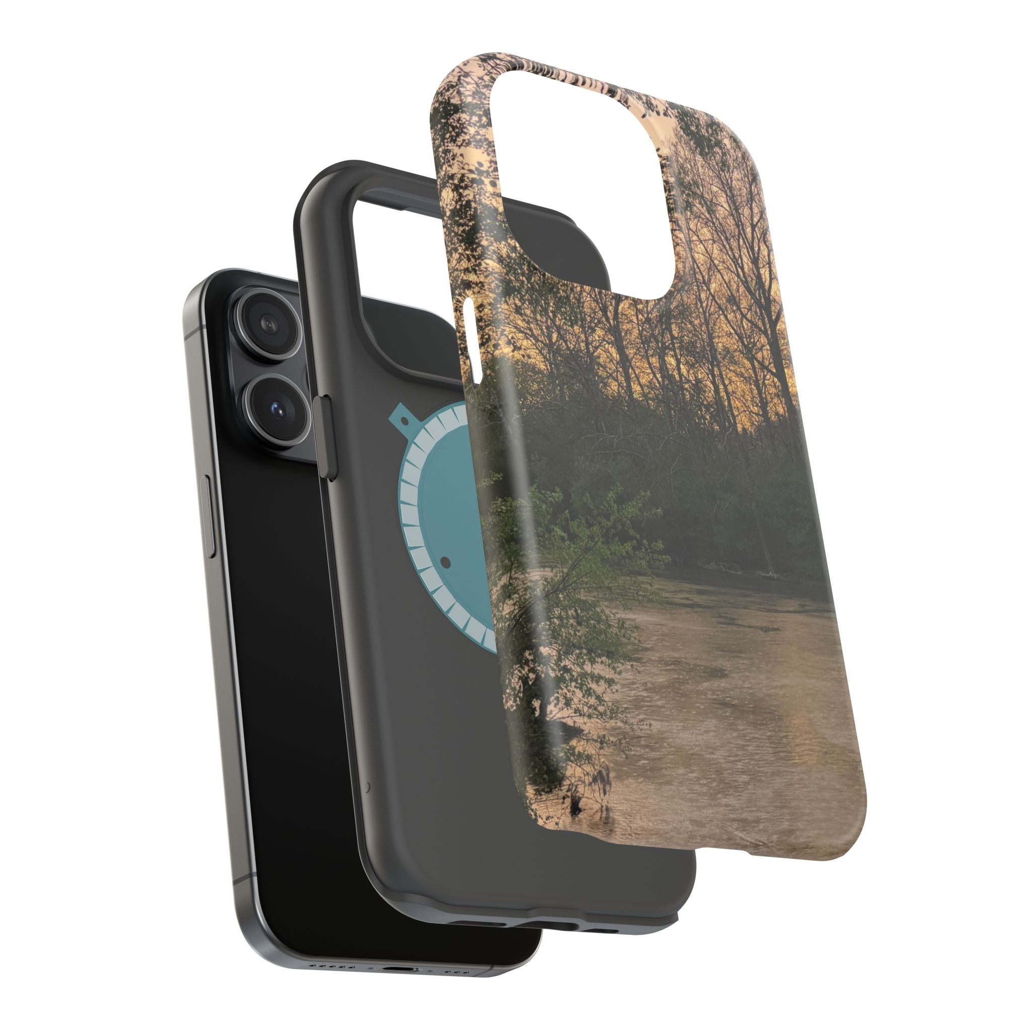 Nature River Sunset Phone Case — Magnetic Impact‑Resistant