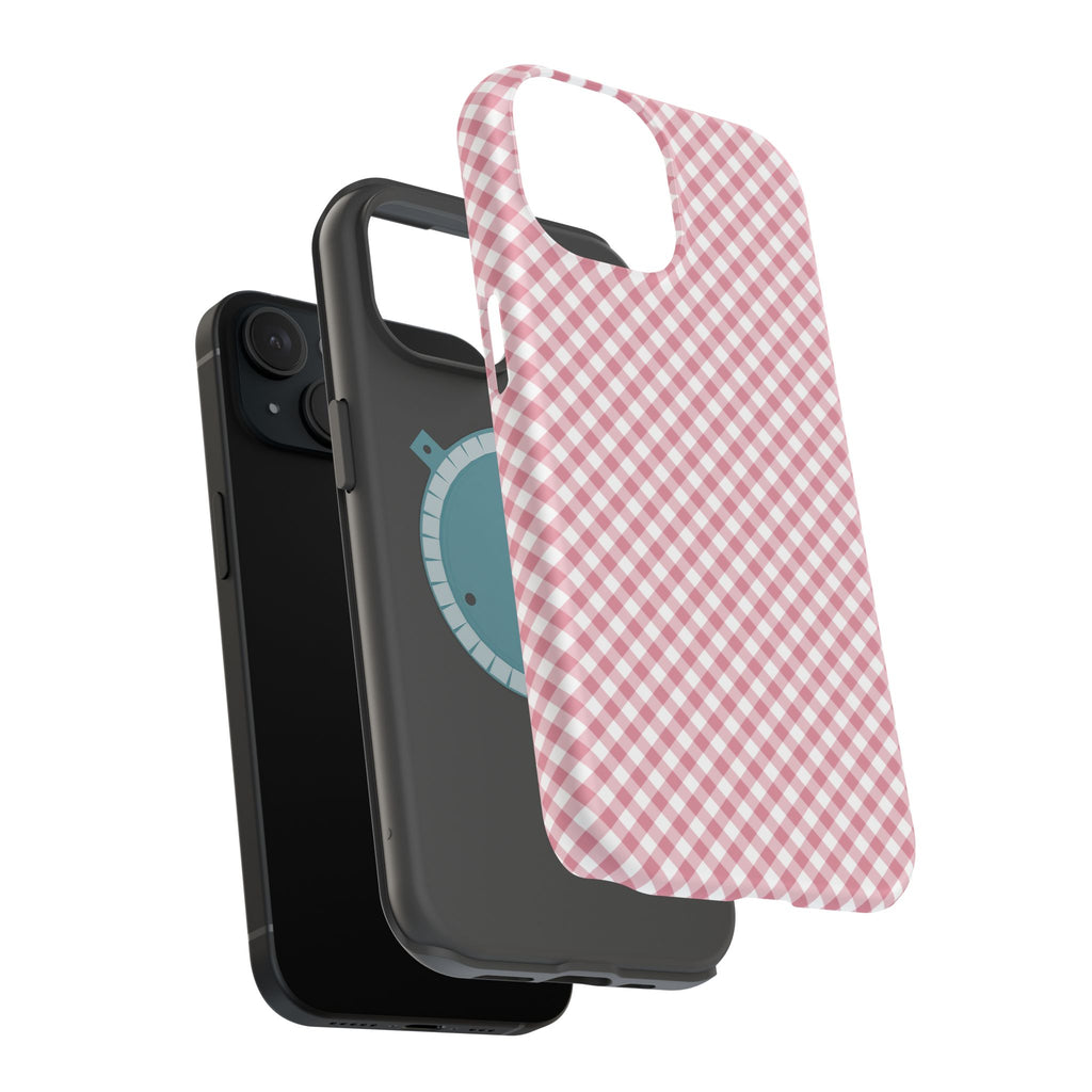 Pink Gingham Magnetic Impact-Resistant Phone Case