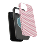 Pink Gingham Magnetic Impact-Resistant Phone Case