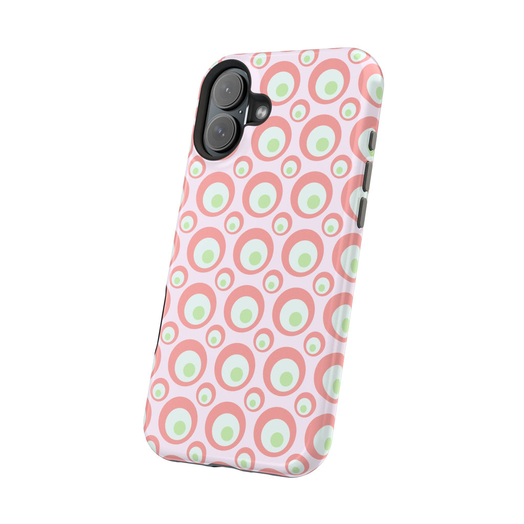 Pink Retro Circles Magnetic Impact-Resistant Phone Case