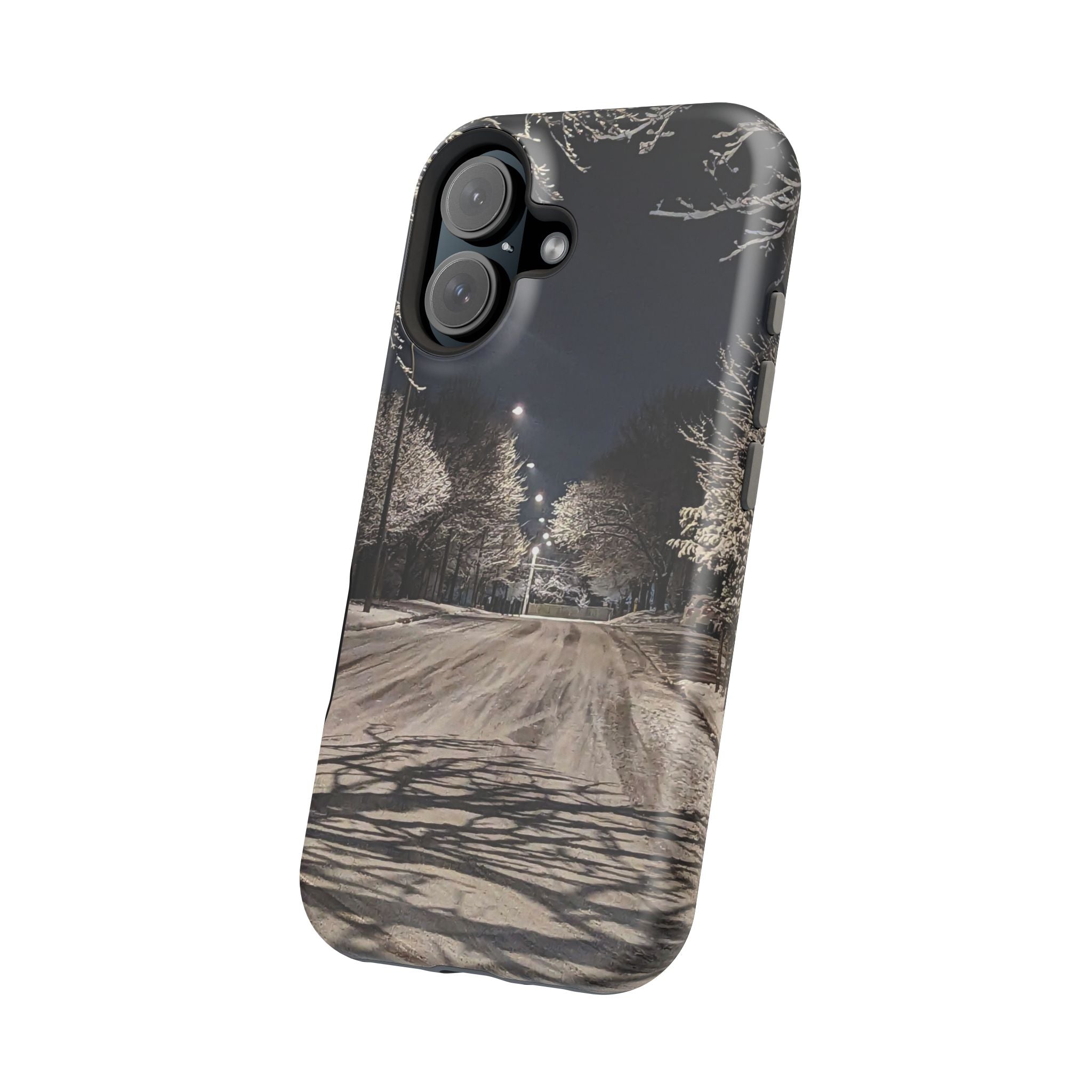 Winter Night Snow Road Magnetic Impact-Resistant Phone Case