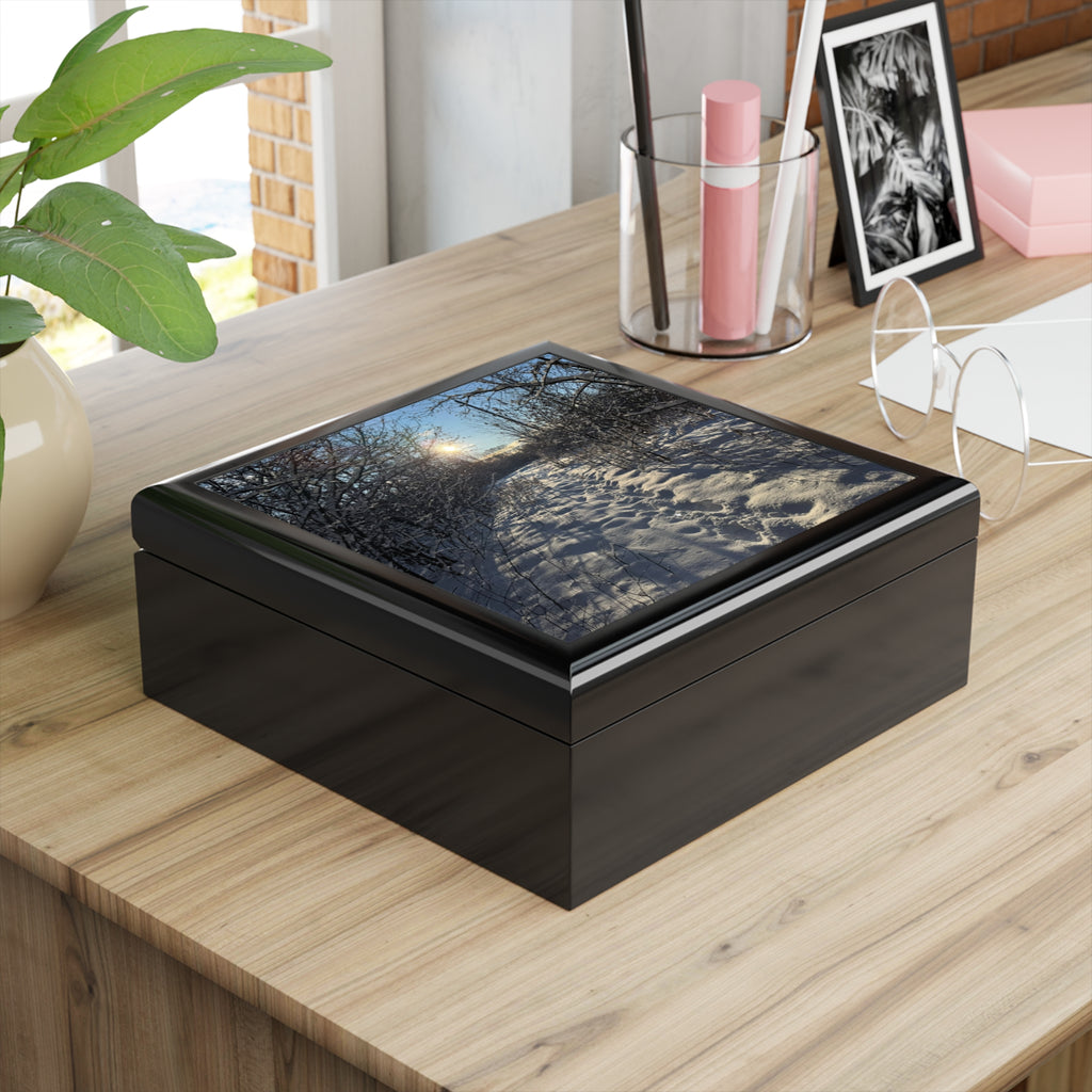 Winter Sun Snow Path Jewelry Box