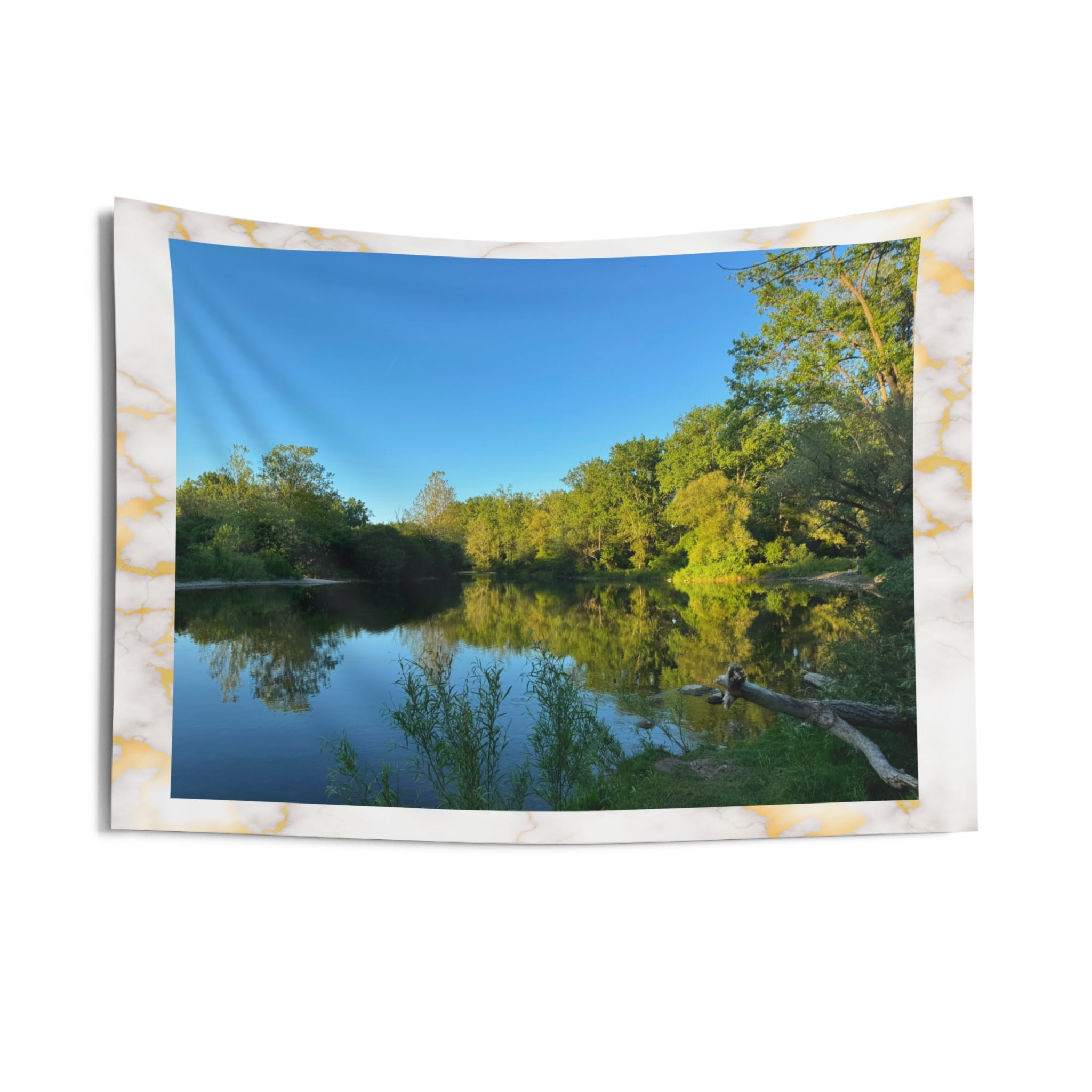 Lake Reflection Tapestry — Serene Nature Wall Hanging