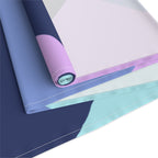 Pastel Geometric Table Runner — Blue Lavender Diamond Pattern