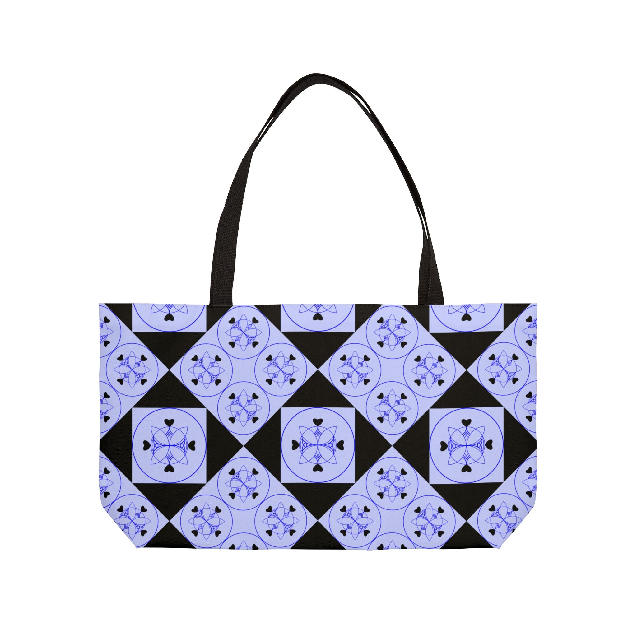 Weekender Tote Bag — Lavender Geometric Tile Pattern Beach & Travel Tote