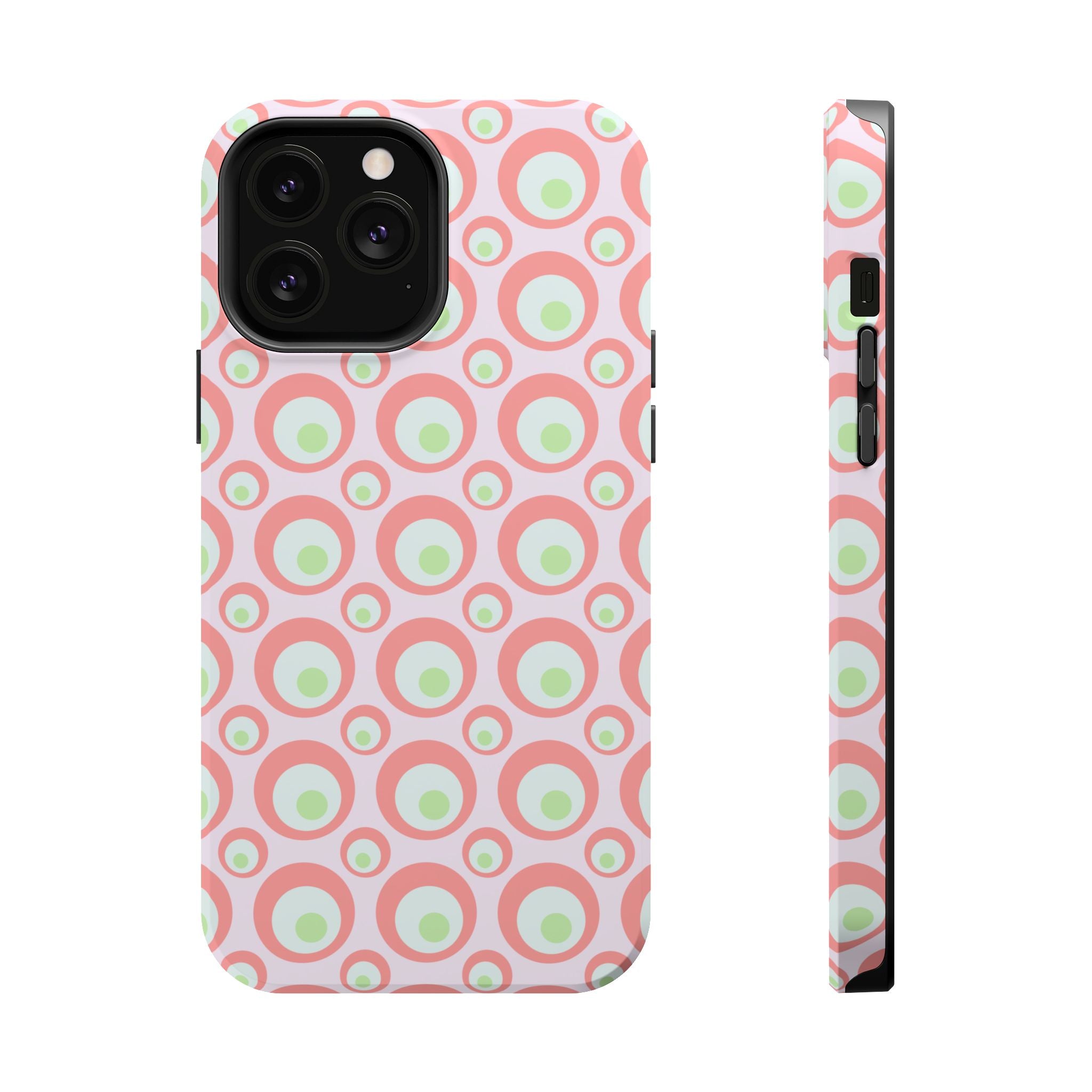 Pink Retro Circles Magnetic Impact-Resistant Phone Case