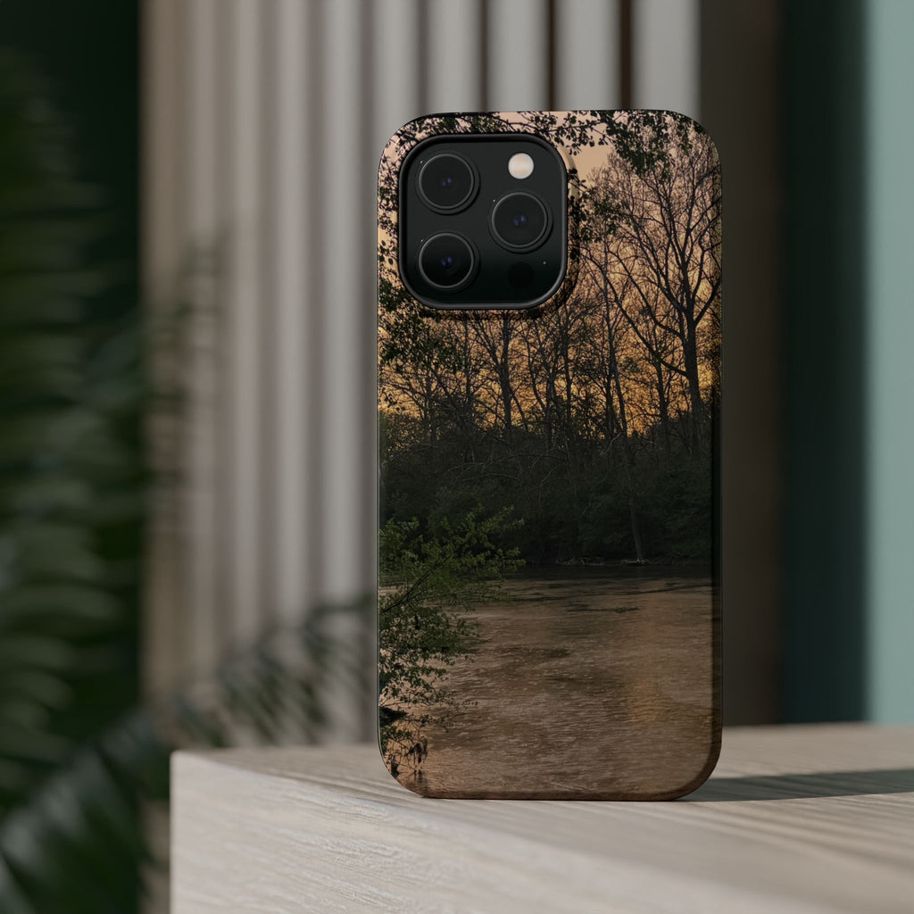 Nature River Sunset Phone Case — Magnetic Impact‑Resistant