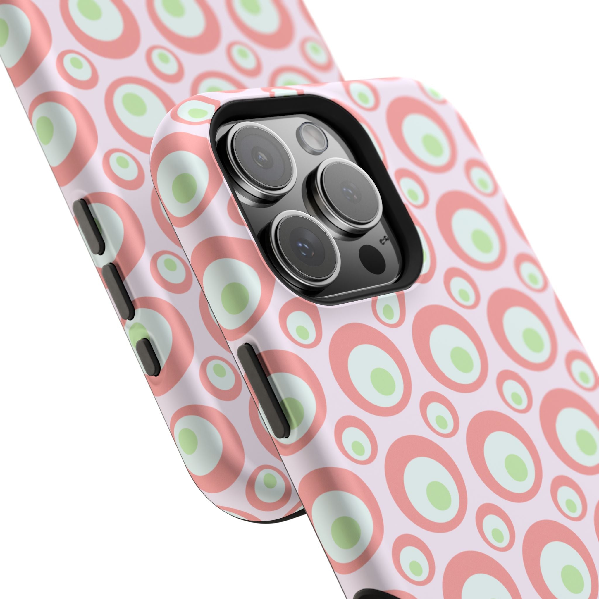 Pink Retro Circles Magnetic Impact-Resistant Phone Case