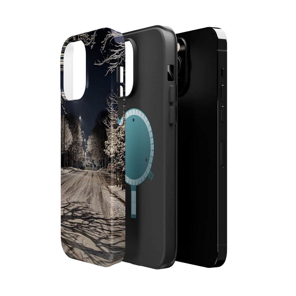 Winter Night Snow Road Magnetic Impact-Resistant Phone Case