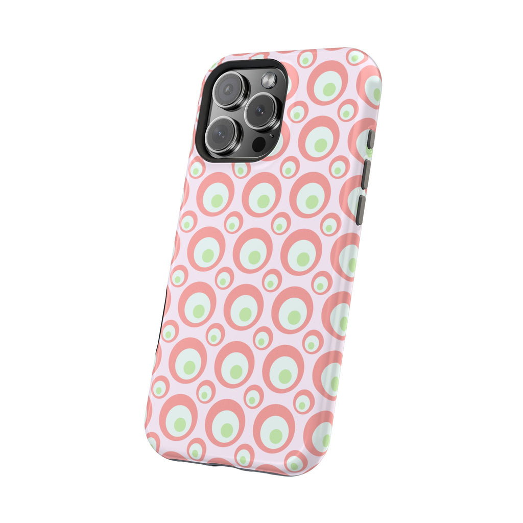 Pink Retro Circles Magnetic Impact-Resistant Phone Case
