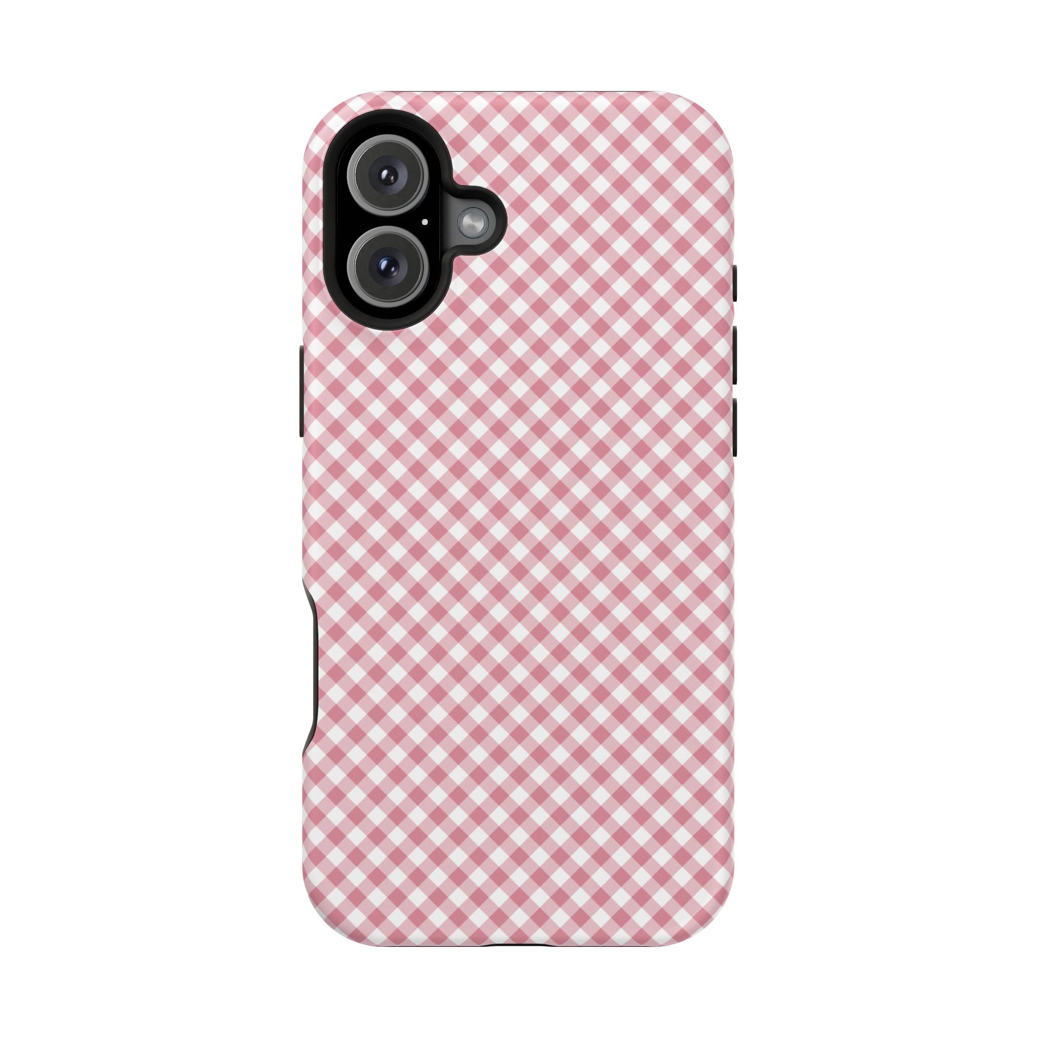 Pink Gingham Magnetic Impact-Resistant Phone Case
