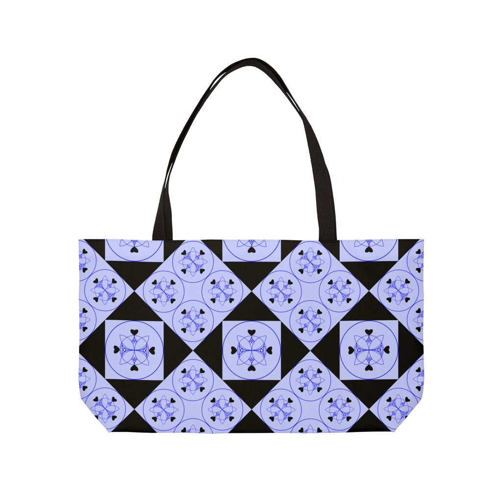 Weekender Tote Bag — Lavender Geometric Tile Pattern Beach & Travel Tote