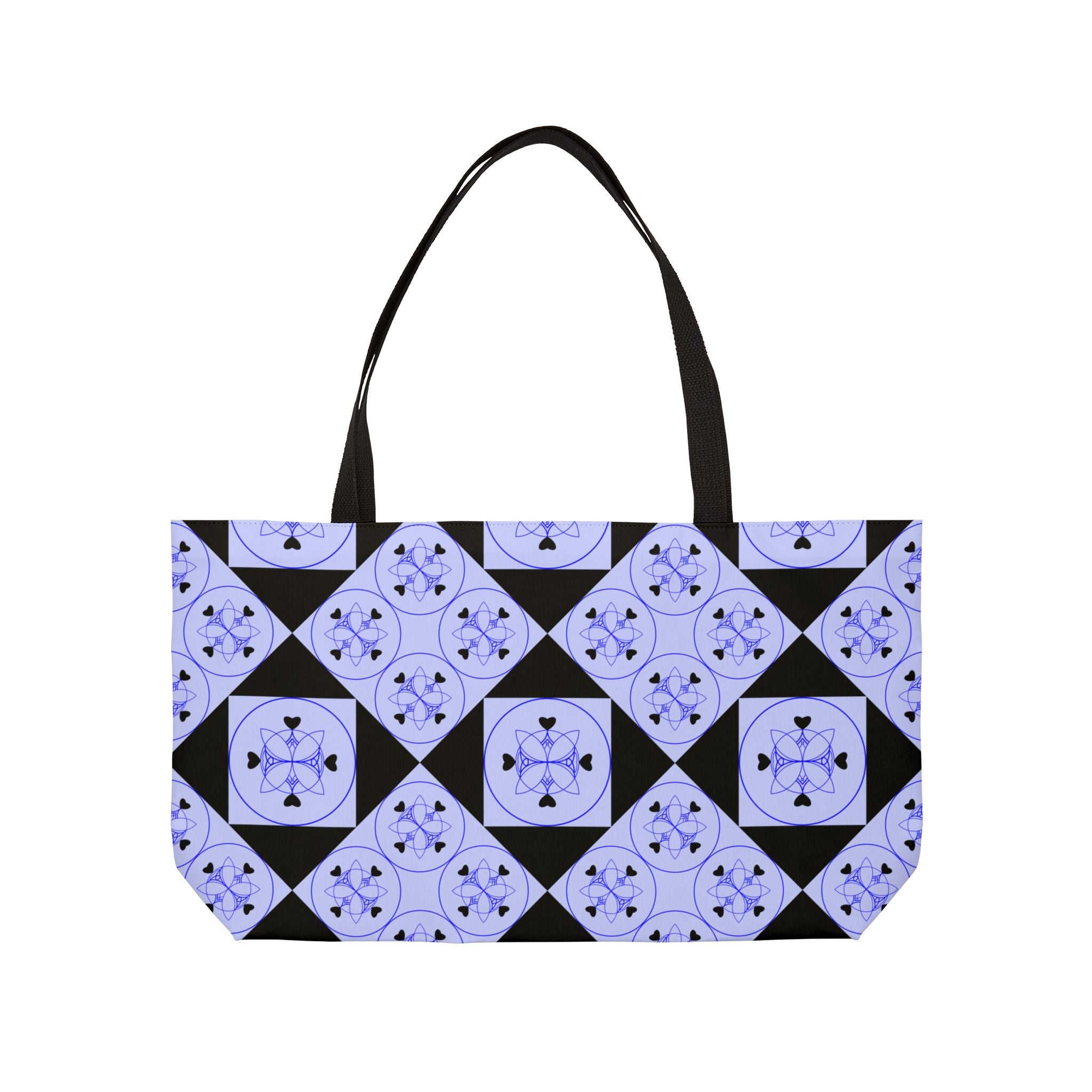 Weekender Tote Bag — Lavender Geometric Tile Pattern Beach & Travel Tote