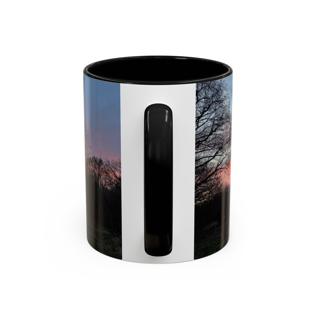 Sunset Silhouette In Derby, UK Coffee Mug — Scenic Tree Silhouette at Dusk (11/15oz)