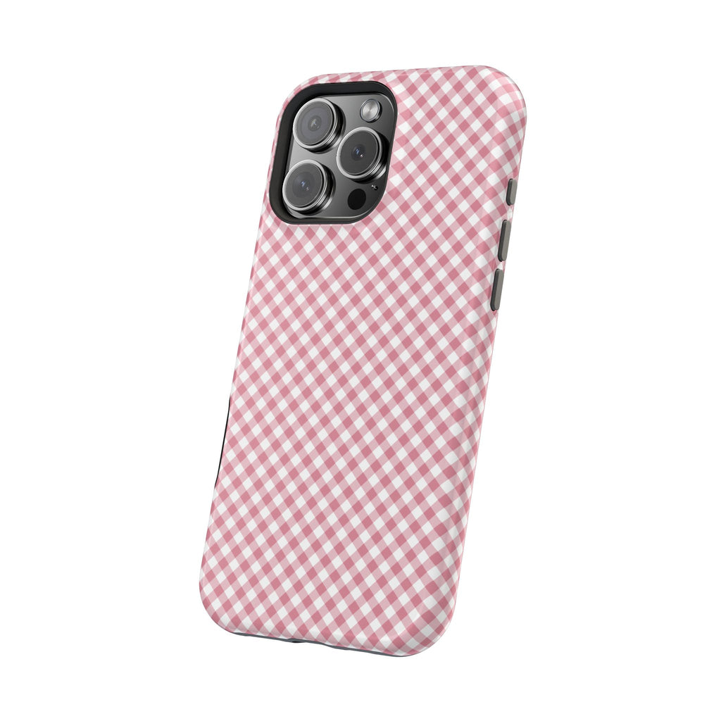 Pink Gingham Magnetic Impact-Resistant Phone Case