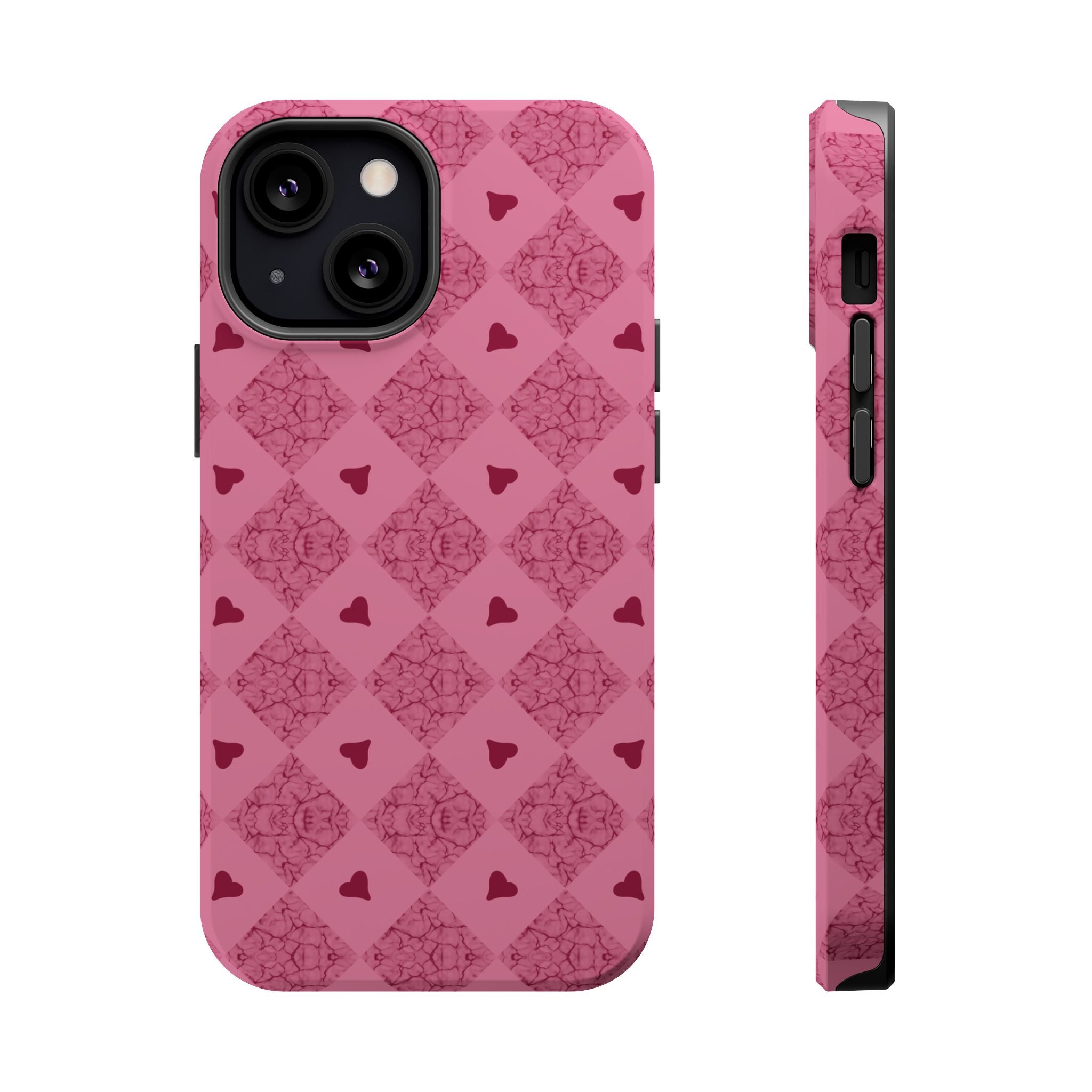 Pink Vintage Hearts Magnetic Impact-Resistant Phone Case
