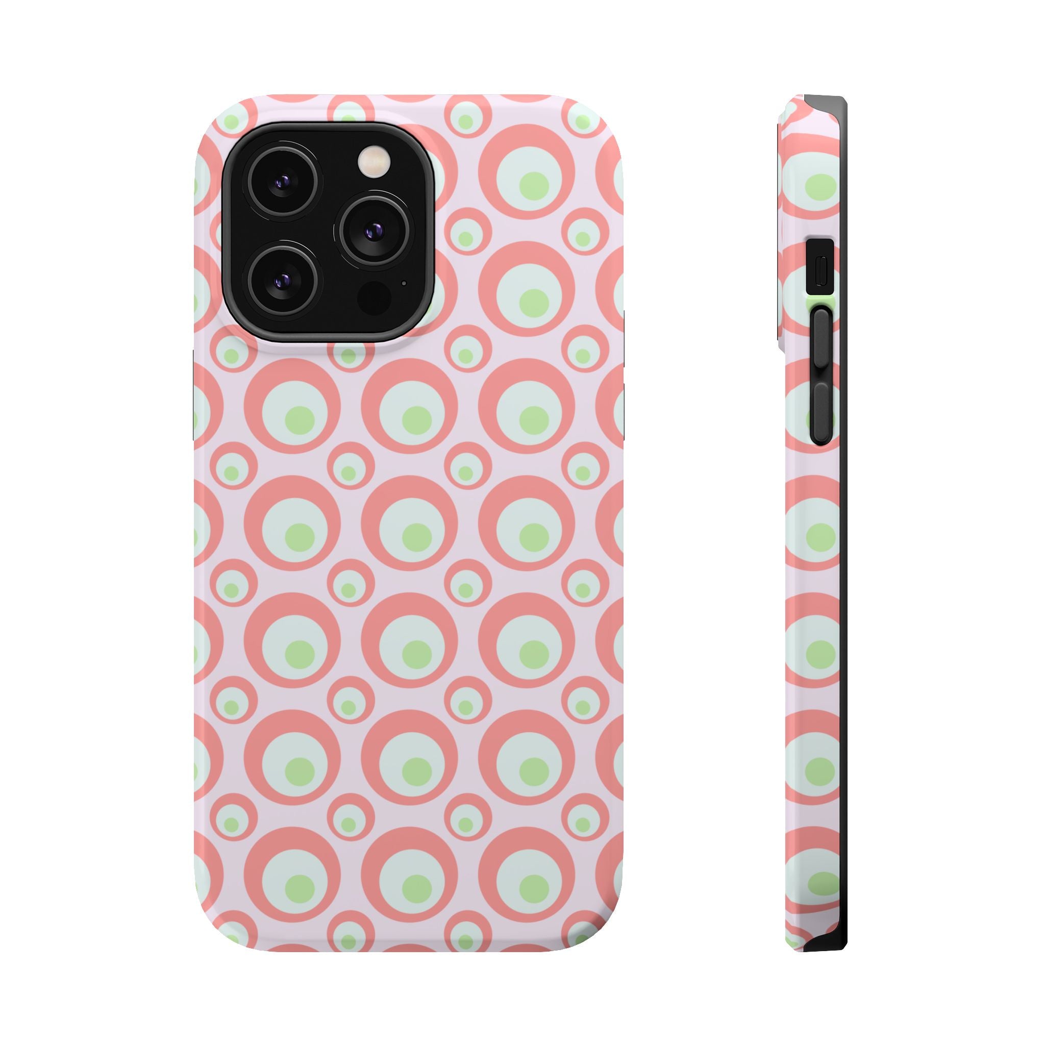 Pink Retro Circles Magnetic Impact-Resistant Phone Case