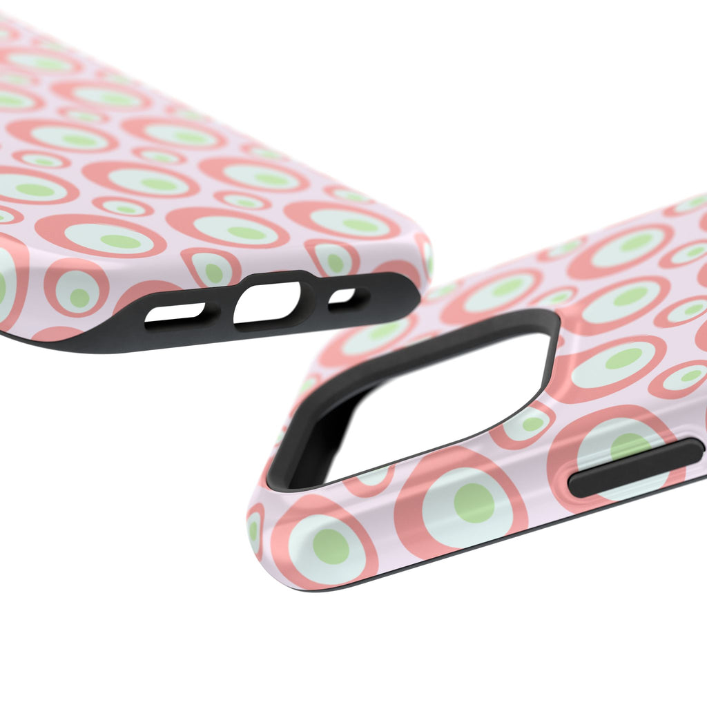 Pink Retro Circles Magnetic Impact-Resistant Phone Case