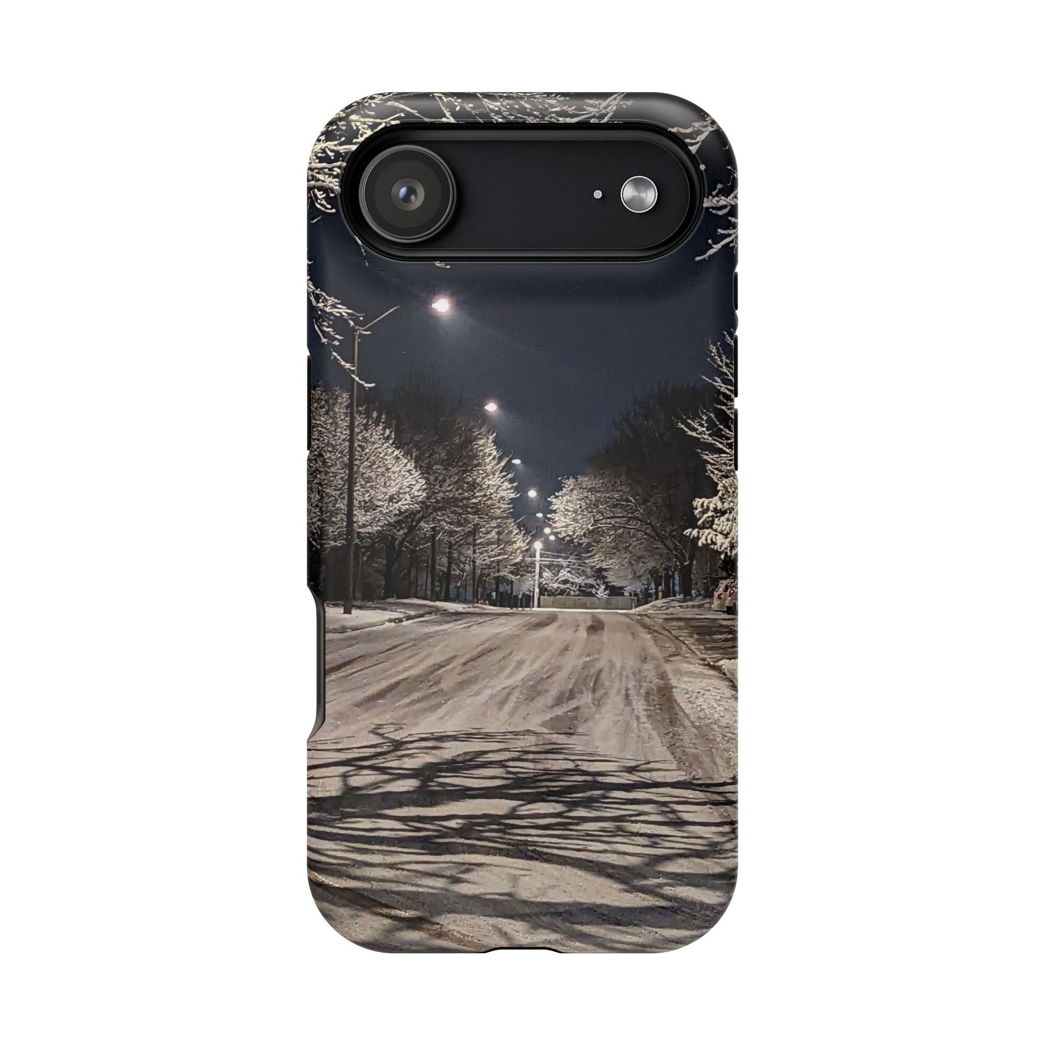 Winter Night Snow Road Magnetic Impact-Resistant Phone Case