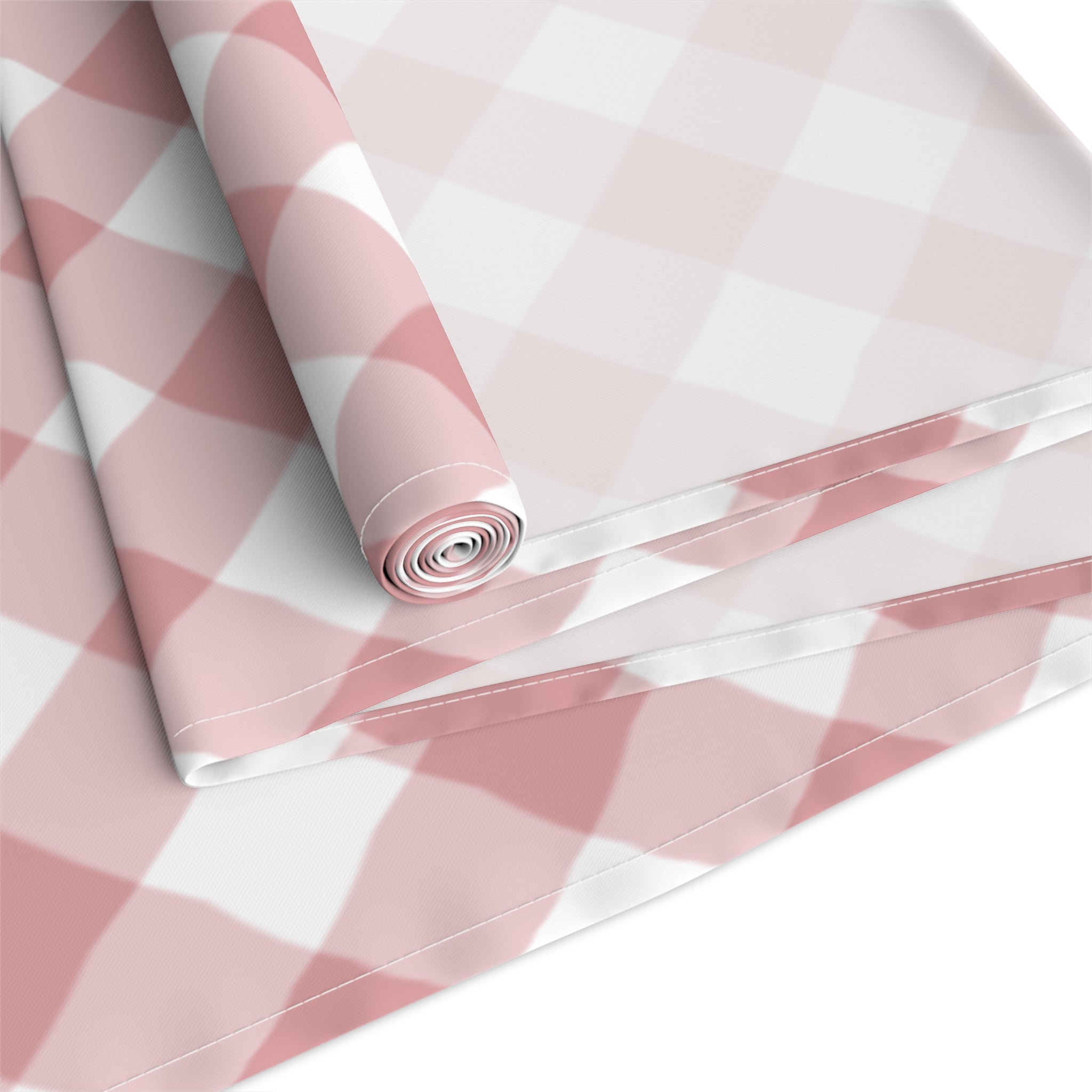 Pink Gingham Table Runner — Cotton-Blend Plaid Decor for Farmhouse, Spring & Picnic Tables