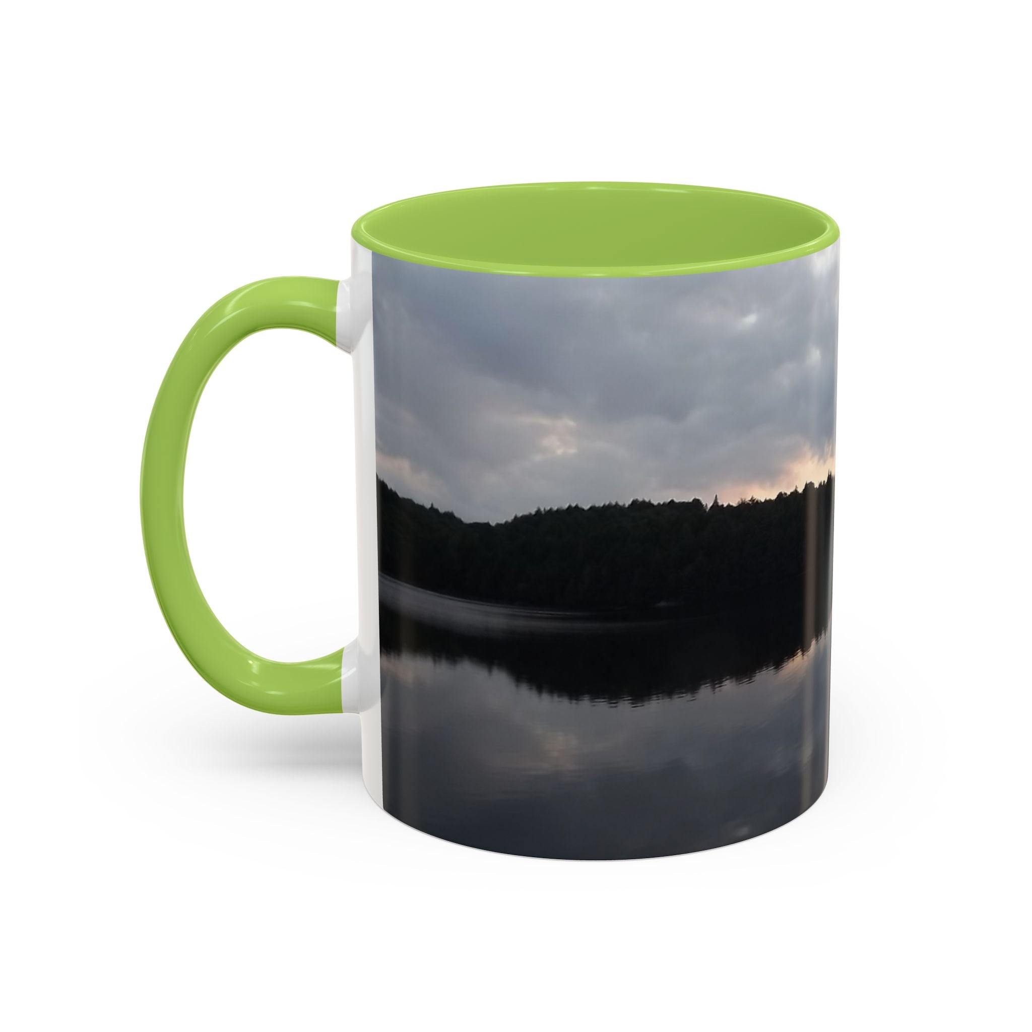 Lake Sunset Accent Coffee Mug — Scenic Reflection Photography 11/15oz