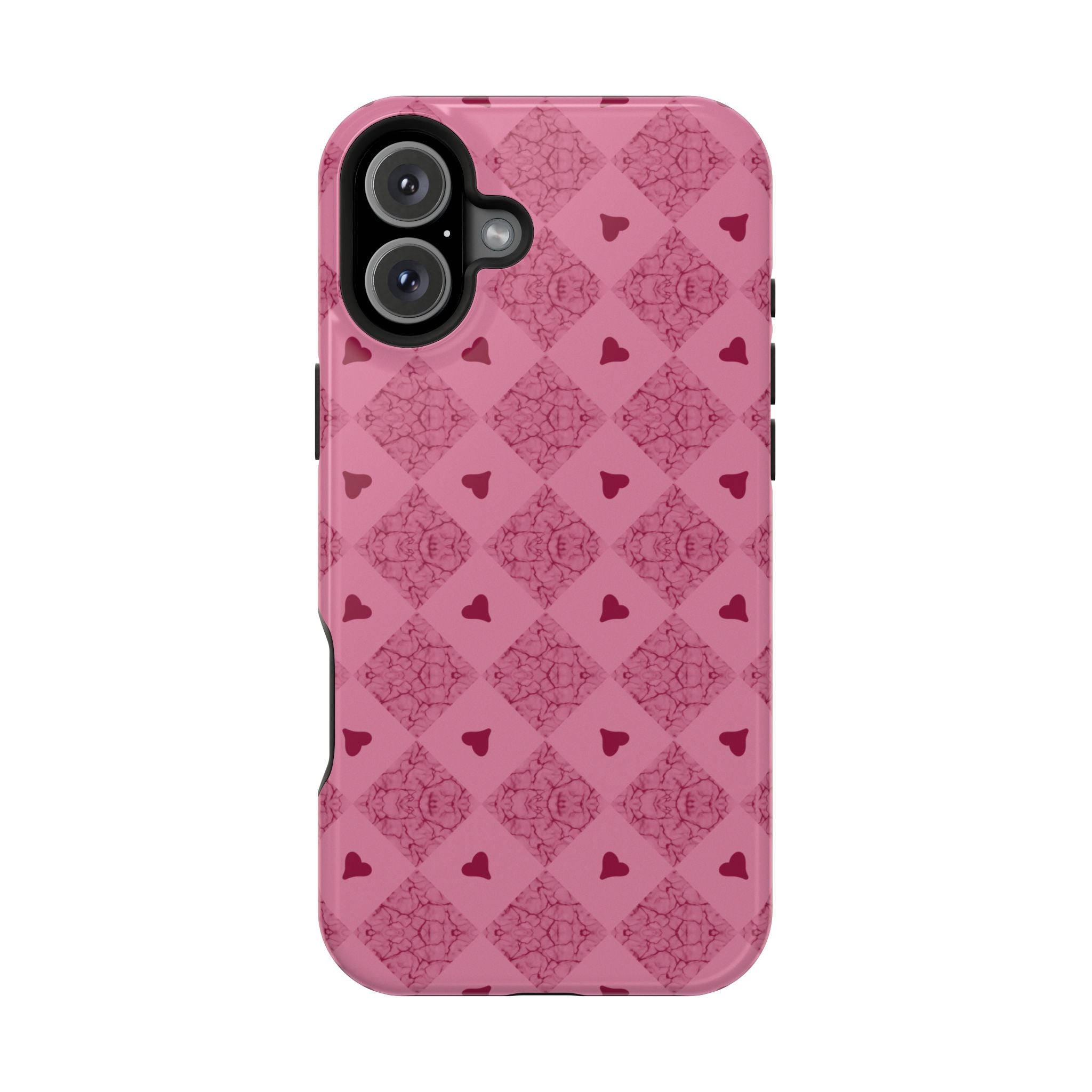 Pink Vintage Hearts Magnetic Impact-Resistant Phone Case