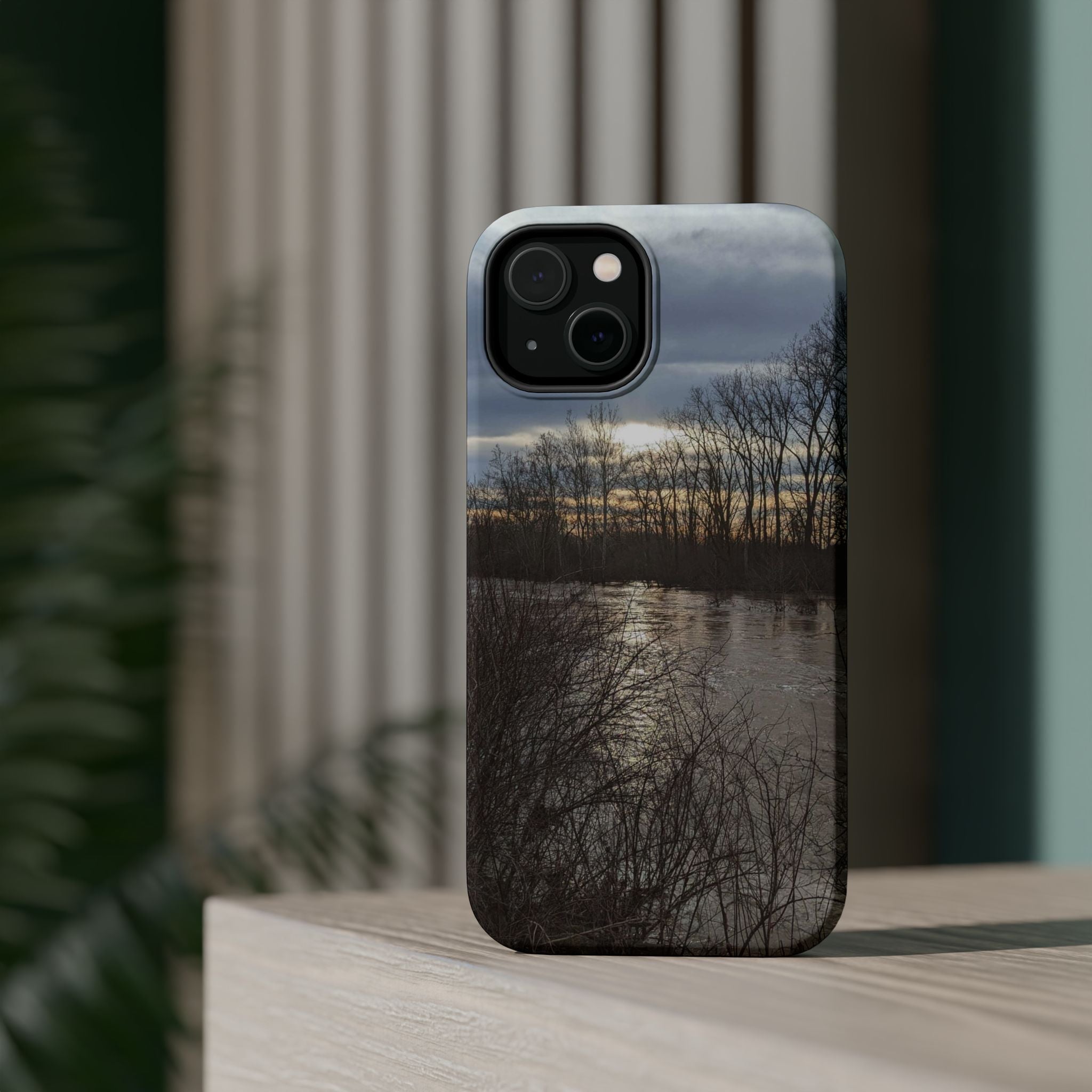 Phone Case — Moody Winter River Landscape Magnetic Impact-Resistant Case
