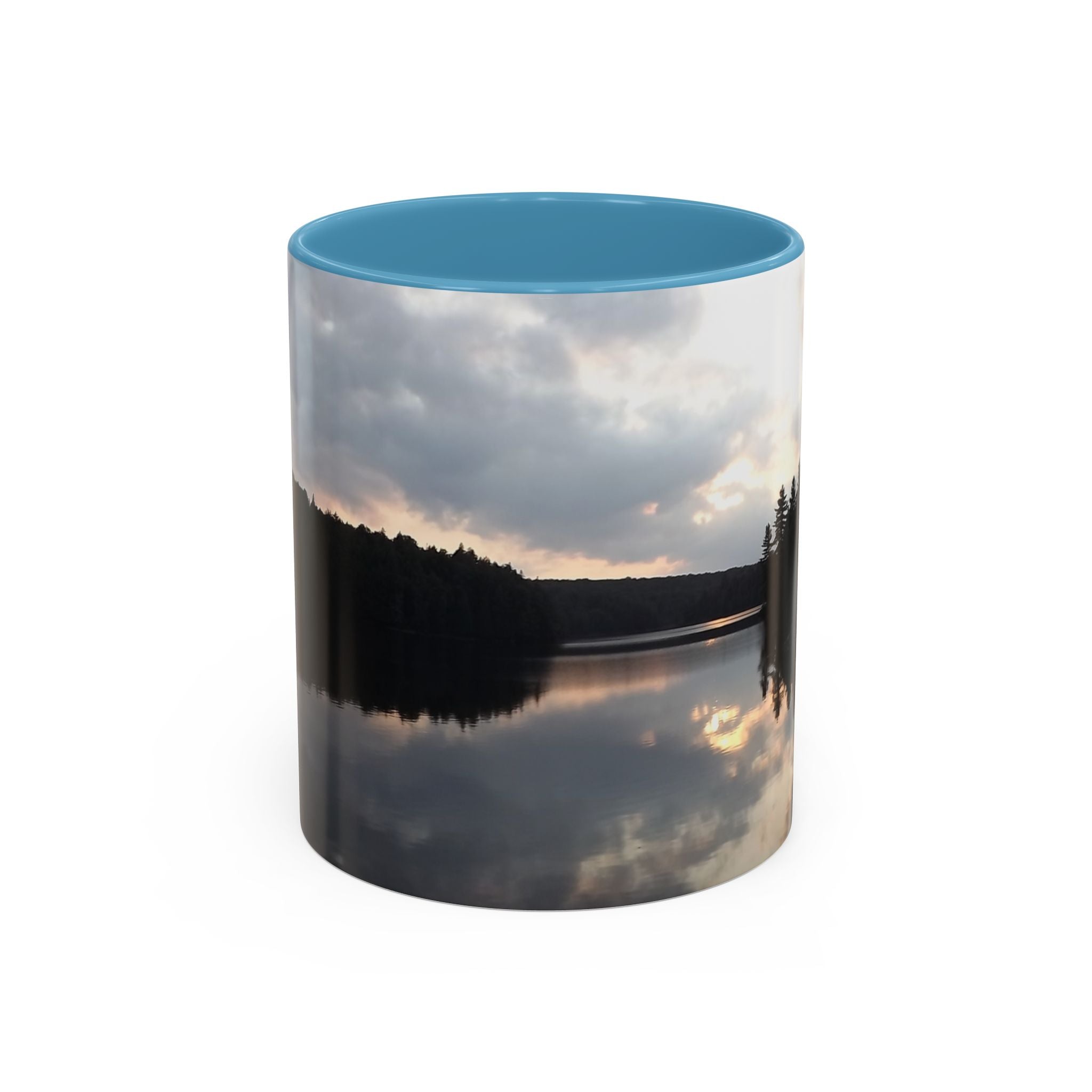 Lake Sunset Accent Coffee Mug — Scenic Reflection Photography 11/15oz