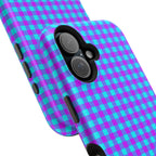 Phone Case — Blue & Purple Gingham Magnetic Impact-Resistant Case