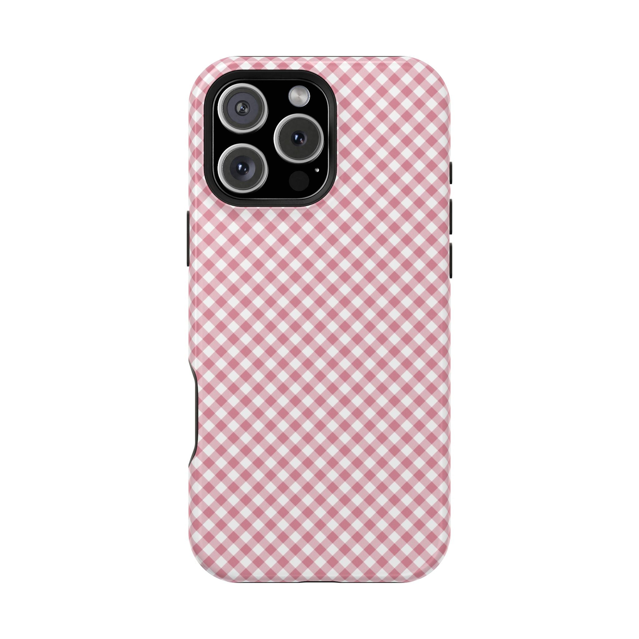 Pink Gingham Magnetic Impact-Resistant Phone Case