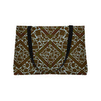 Weekender Tote Bag — Geometric Mosaic Brown Carryall
