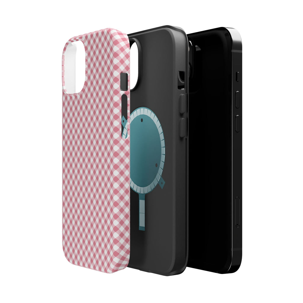 Pink Gingham Magnetic Impact-Resistant Phone Case