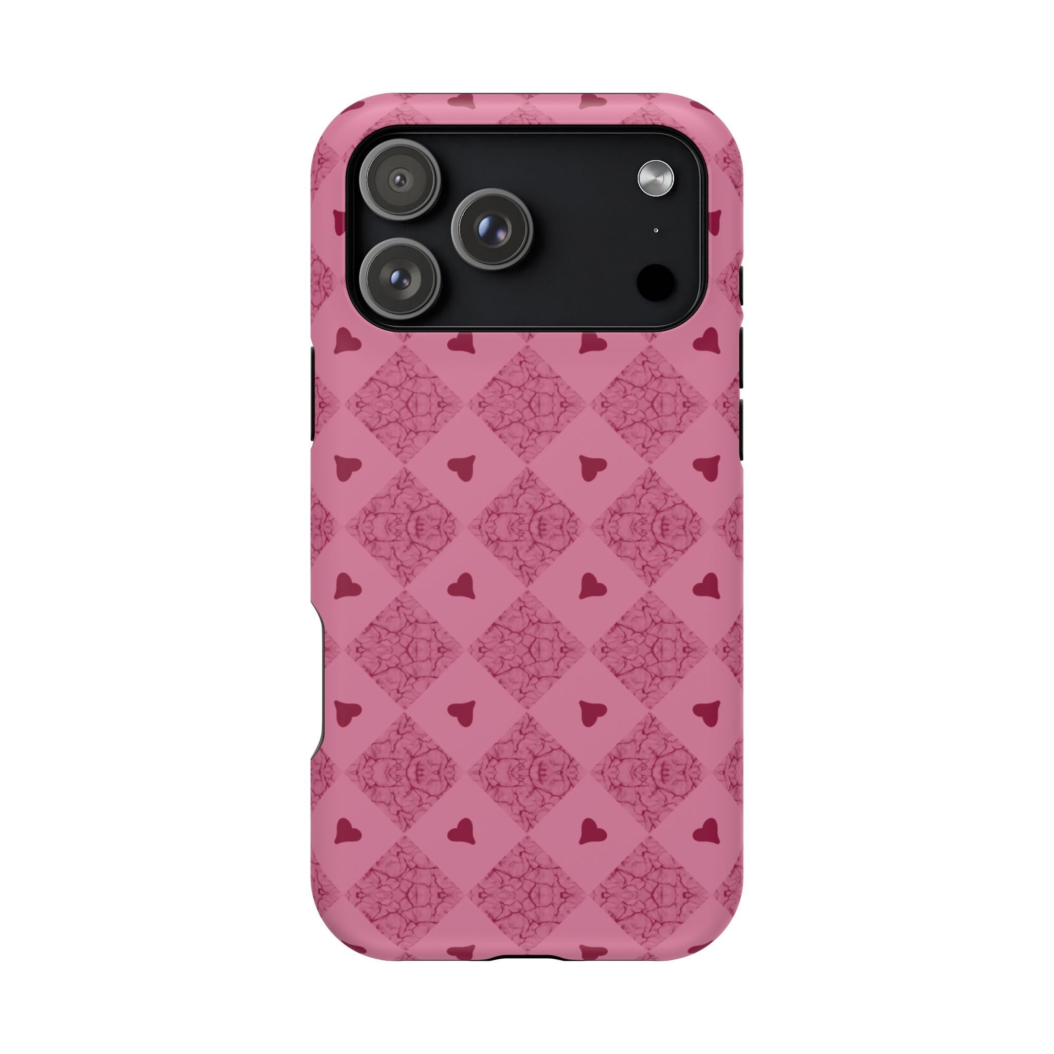 Pink Vintage Hearts Magnetic Impact-Resistant Phone Case