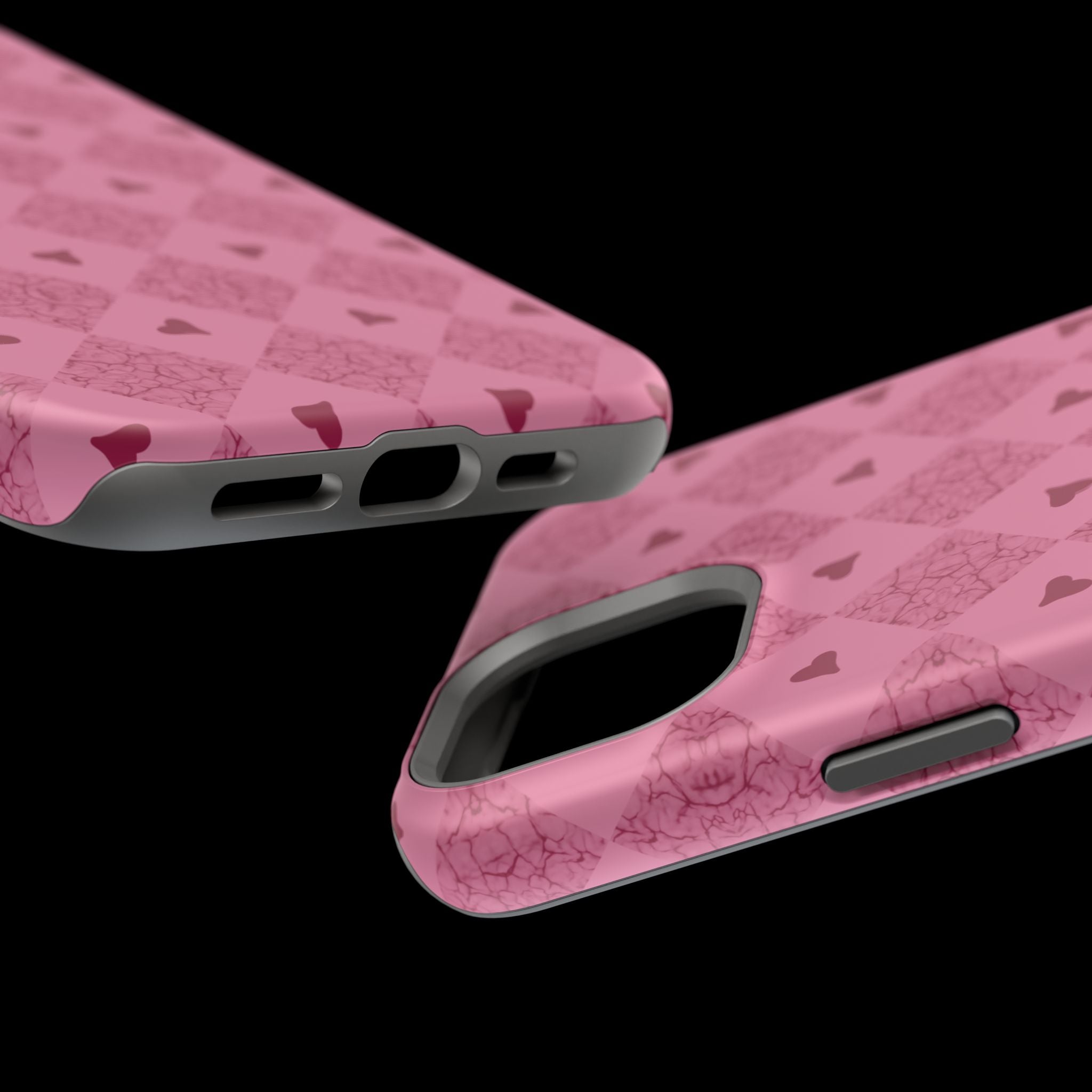 Pink Vintage Hearts Magnetic Impact-Resistant Phone Case