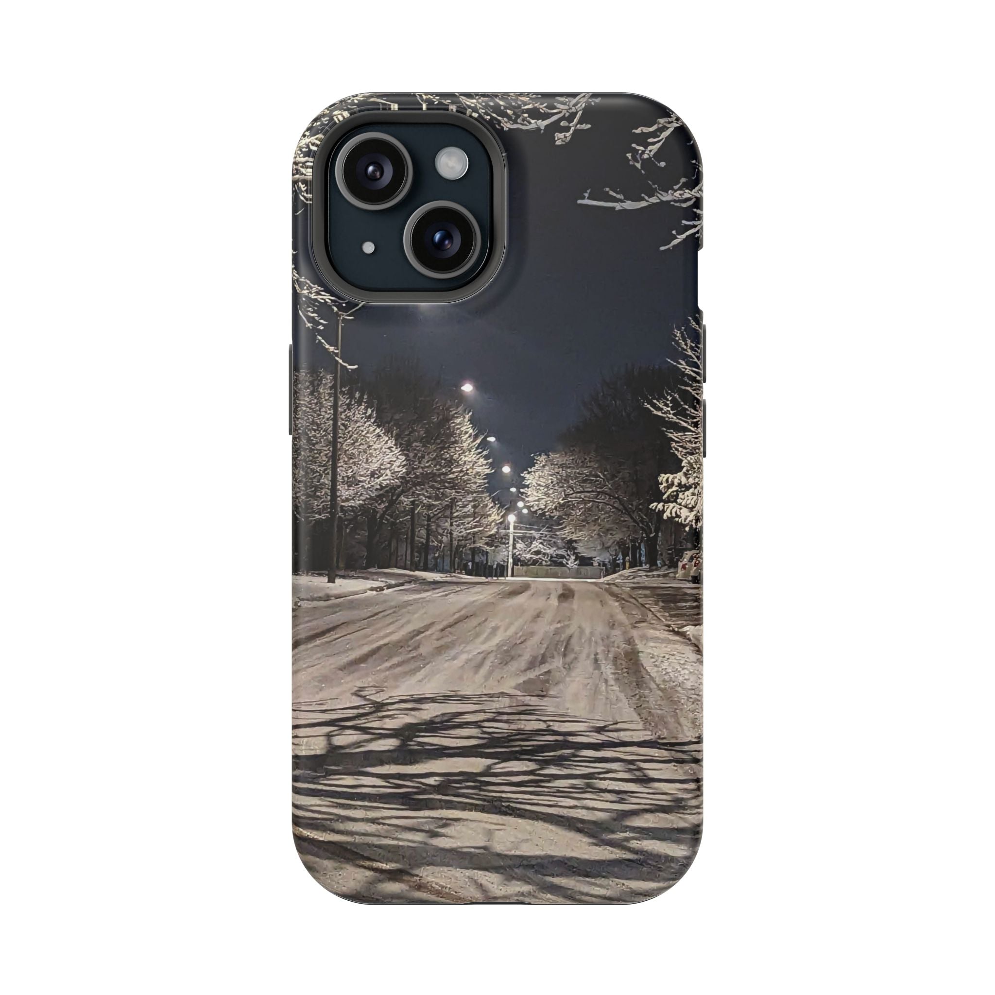 Winter Night Snow Road Magnetic Impact-Resistant Phone Case