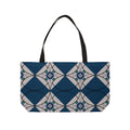 Weekender Tote Bag — Nautical Blue Geometric Pattern Travel Tote