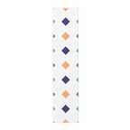 Geometric Diamond Pattern Table Runner — Modern Colorful Cotton-Poly Decor