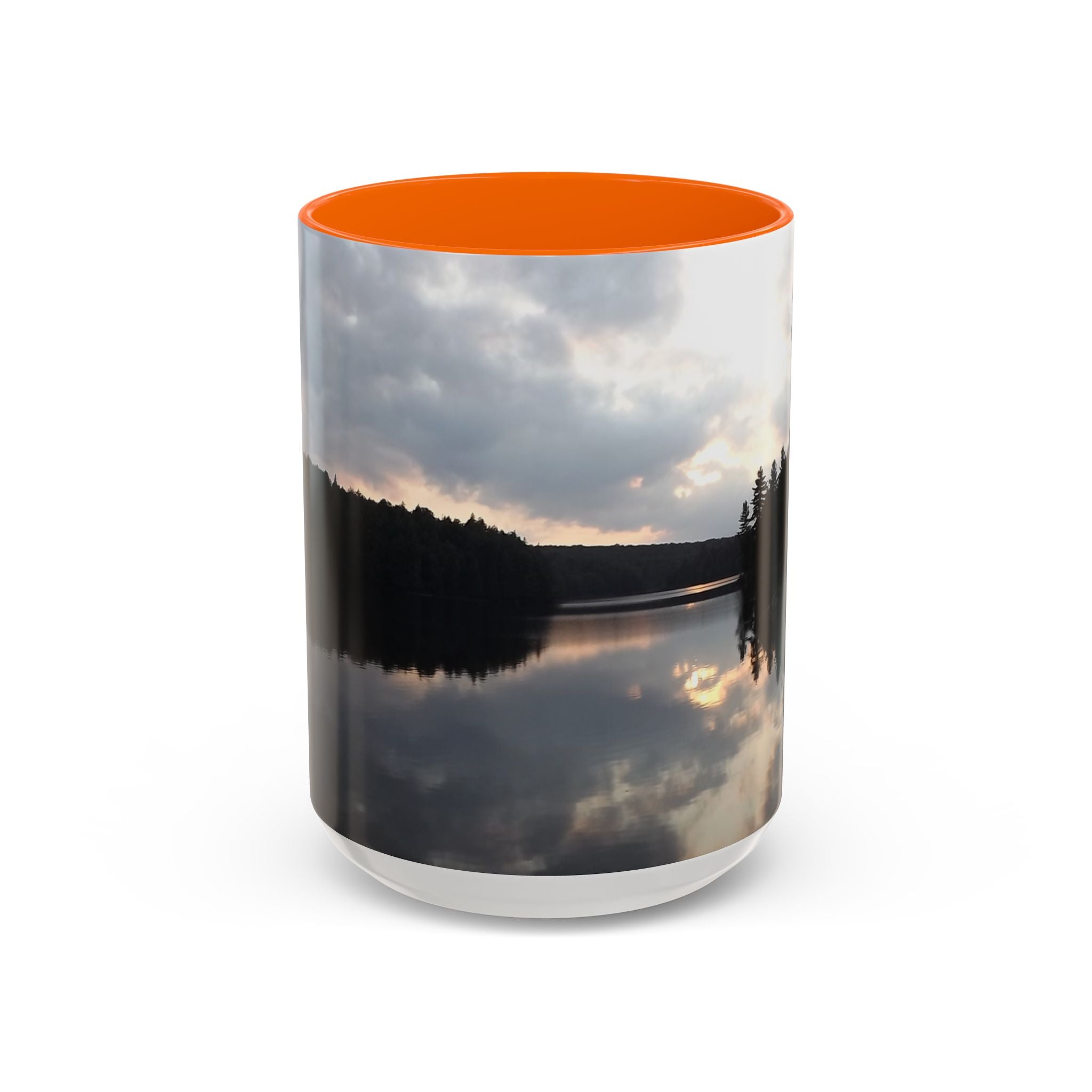 Lake Sunset Accent Coffee Mug — Scenic Reflection Photography 11/15oz